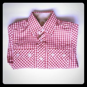 Boys Gingham Long Sleeve Button Down Shirt